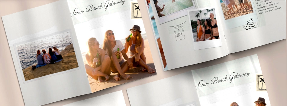 Photo-booklet με χαρτί 200γρ, πλαστικοποιημένο εξώφυλλο και βιβλιοδεσία καρφίτσα