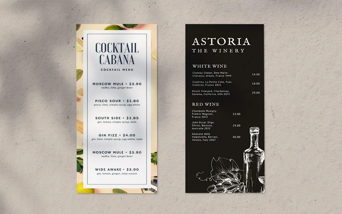 Μονόφυλλα μενού online