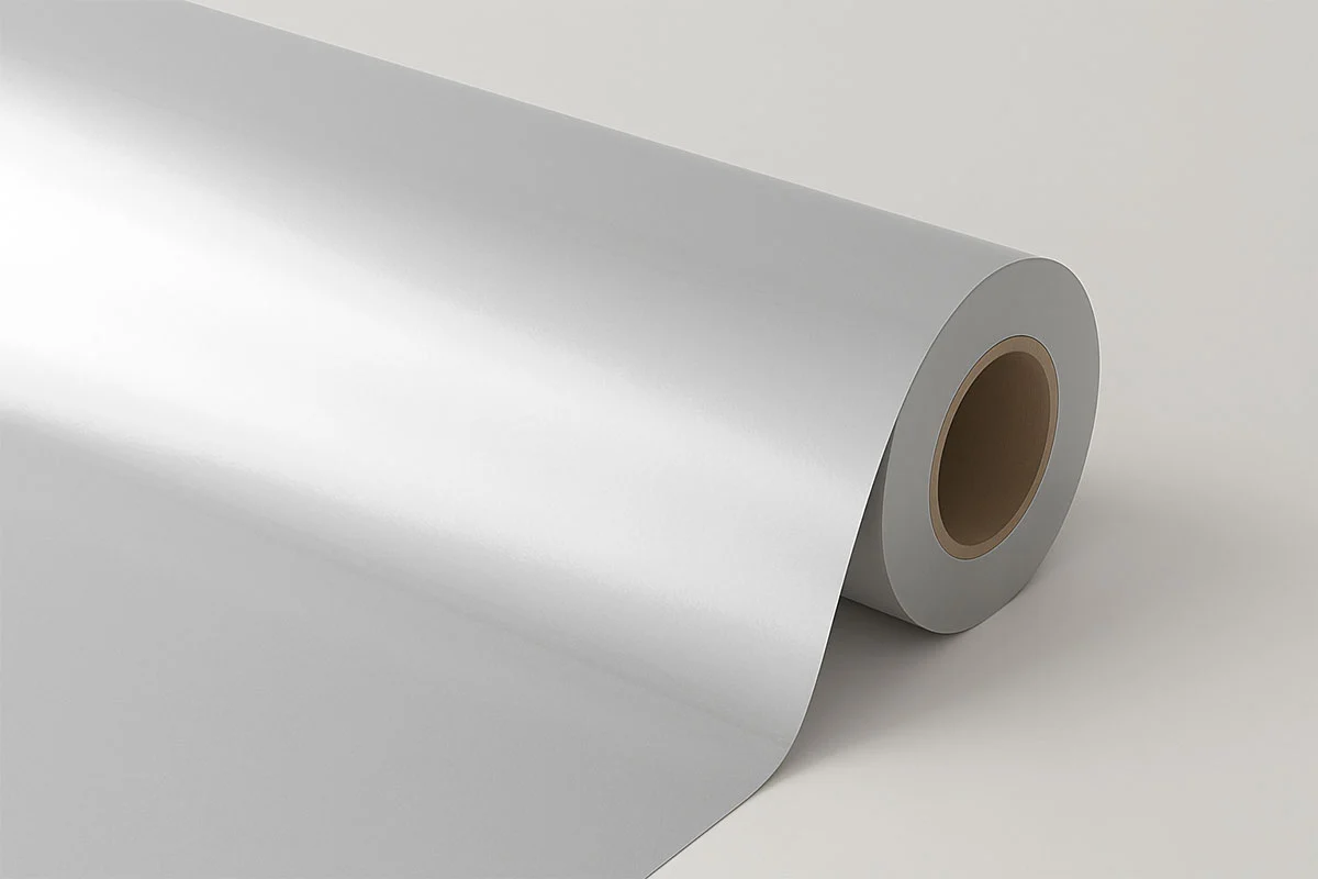 Ασημί Αυτοκόλλητο PP Gloss